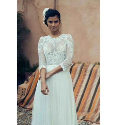 Bohemian wedding dress Alezia - Laure de Sagazan