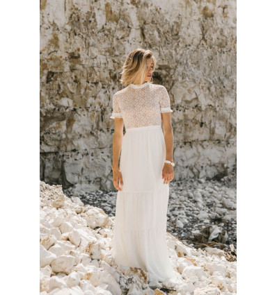 Georgette bohemian wedding dress - Lorafolk