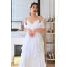 Elio white bridal shawl  - Dressing Club