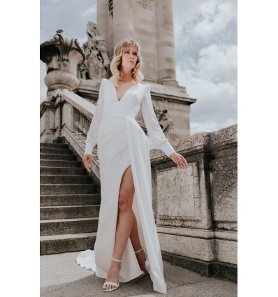 Robe de mariée Rivery avec Sur jupe Nolwen - Cybeline