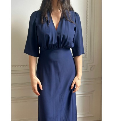 Blue wedding guest dress Fontainebleau - Uni Paris